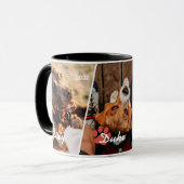 Modern Geometrisch Lijst Pet Paw Drie foto's Mok (Voorkant links)