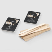 Modern Geometrisch Lijst wit bloemenbruiloft progr Handwaaier (Niet-gemonteerd)