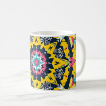 Modern geometrisch mandala geel marine patroon