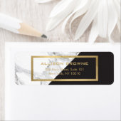 Modern Geometrisch Marmer/Zwart en Faux Gold Etiket (Insitu)