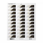 Modern Geometrisch Marmer/Zwart en Faux Gold Etiket (Full Sheet)