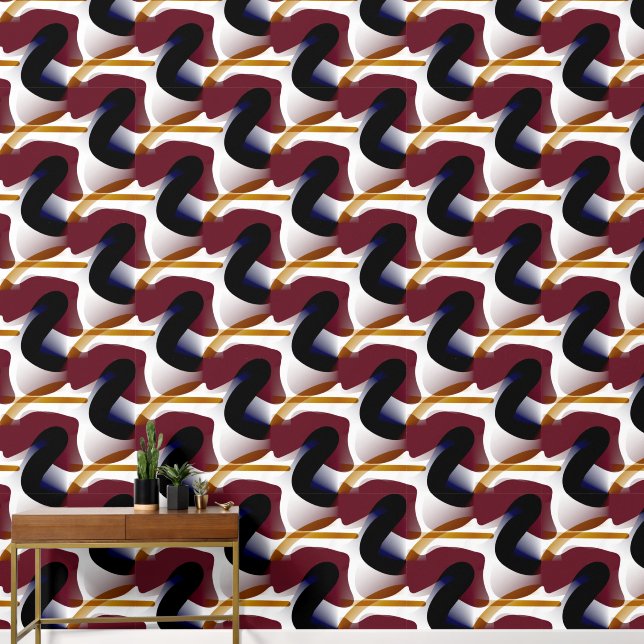 Modern geometrisch minimalisme in verbrande Sienna Behang (Hal)