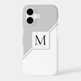 Modern geometrisch monogram grijs