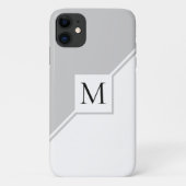 Modern geometrisch monogram grijs Case-Mate iPhone case (Achterkant)
