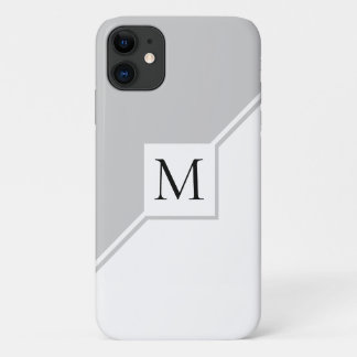 Modern geometrisch monogram grijs Case-Mate iPhone case