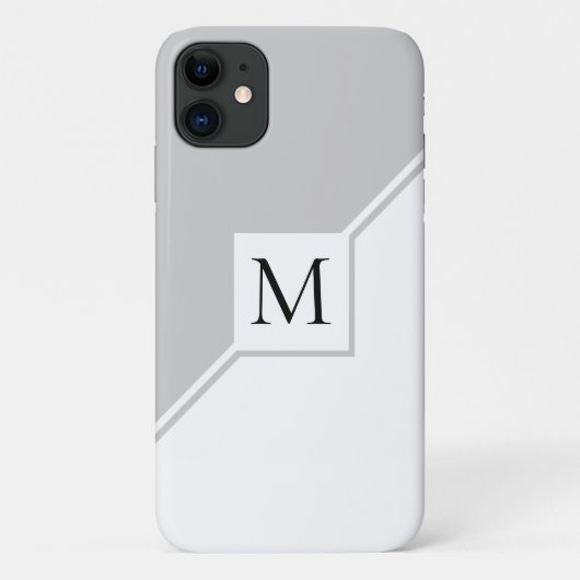 Modern geometrisch monogram grijs Case-Mate iPhone case (Achterkant)