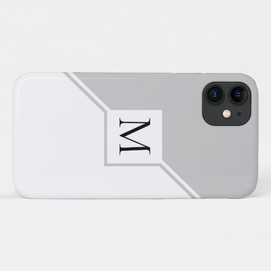 Modern geometrisch monogram grijs Case-Mate iPhone case (Achterkant (horizontaal))