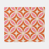 Modern geometrisch motief roze Sinaasappel uit het Fleece Deken (Voorkant (Horizontaal))