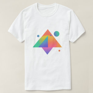Modern geometrisch neon vormpatroon t-shirt