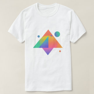 Modern geometrisch neon vormpatroon t-shirt