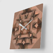 Modern geometrisch nepmetaal Abstract koper Vierkante Klok (Hoek)