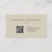 Modern geometrisch neutraal aards blad visitekaartje (Achterkant)