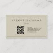 Modern geometrisch neutraal aards blad visitekaartje (Achterkant)