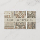 Modern geometrisch neutraal aards blad visitekaartje (Voorkant)