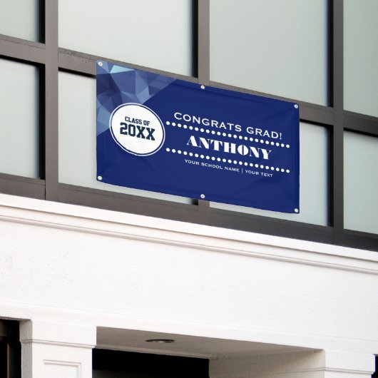 Modern Geometrisch Ontwerp Afstudeerfeest Spandoek (Buitenkant Gebouw)