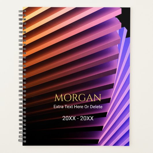 Modern geometrisch ontwerp, gouden naam, jaar (en) planner (Voorkant)