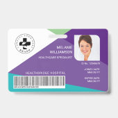 Modern geometrisch ontwerp Medische foto-ID & Logo Badge (Voorzijde)