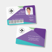 Modern geometrisch ontwerp Medische foto-ID & Logo Badge (Voor- en achterkant)