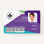 Modern geometrisch ontwerp Medische foto-ID & Logo Badge (Voorkant)