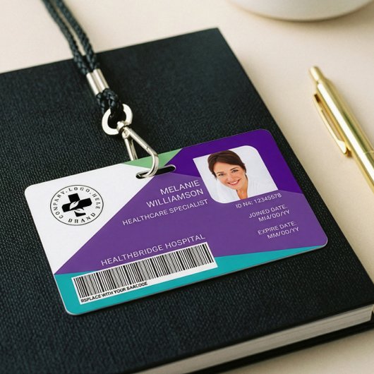 Modern geometrisch ontwerp Medische foto-ID & Logo Badge