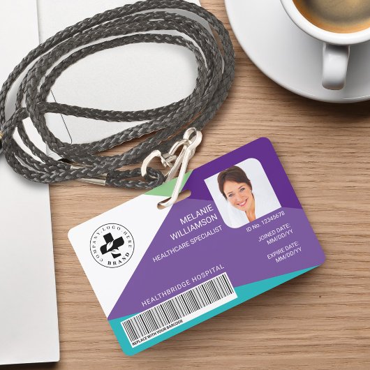 Modern geometrisch ontwerp Medische foto-ID & Logo Badge