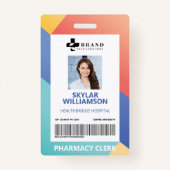 Modern geometrisch ontwerp Medische foto-ID & Logo Badge (Voorkant)