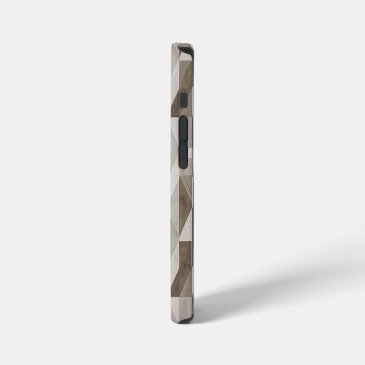 Modern geometrisch ontwerp - neutraal beige en gri iPhone hoesje (Linkerkant)