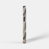Modern geometrisch ontwerp - neutraal beige en gri iPhone hoesje (Rechterkant)