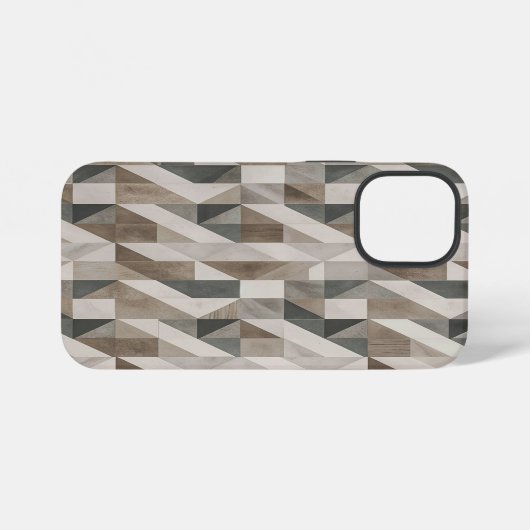 Modern geometrisch ontwerp - neutraal beige en gri iPhone hoesje (Achterkant horizontaal)
