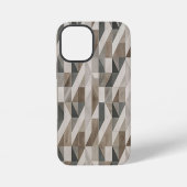 Modern geometrisch ontwerp - neutraal beige en gri iPhone hoesje (Achterkant)