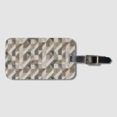 Modern geometrisch ontwerp, neutraal beige en grij bagagelabel (Voorkant (horizontaal))