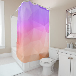 Modern geometrisch ontwerp Paarse tot roze gradati Douchegordijn
