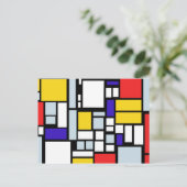 Modern geometrisch ontwerp, primaire kleuren briefkaart (Staand voorkant)