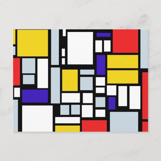 Modern geometrisch ontwerp, primaire kleuren briefkaart (Voorkant)