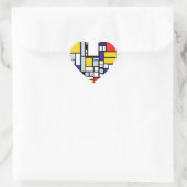 Modern geometrisch ontwerp, primaire kleuren hart sticker (Tas)