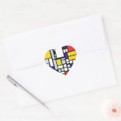 Modern geometrisch ontwerp, primaire kleuren hart sticker (Envelop)