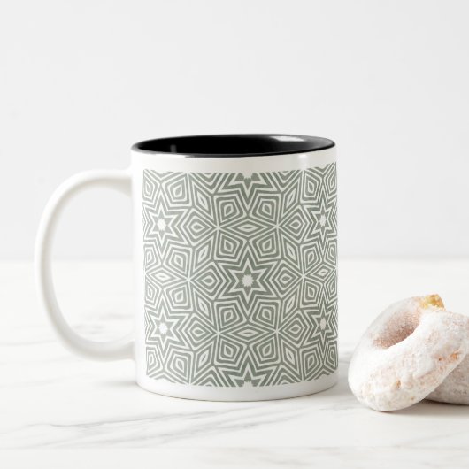 modern geometrisch ontwerp tweekleurige koffiemok (Met donut)