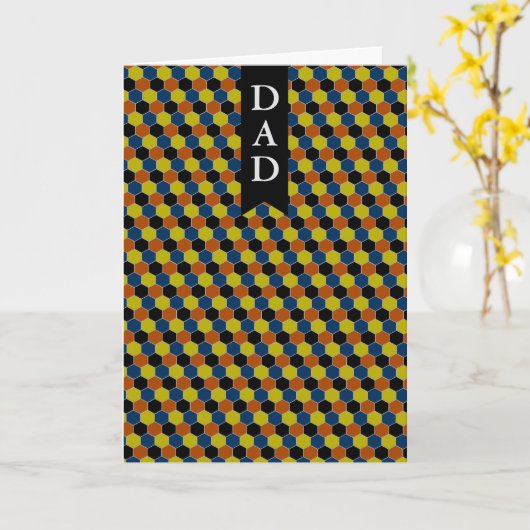 Modern Geometrisch Ontwerp Vaderdag Kaart (Gele Bloem)