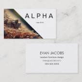 Modern geometrisch ontwerp voor rietconstructie visitekaartje (Voorkant / Achterkant)