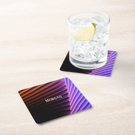 Modern geometrisch ontwerp, witte naam kartonnen onderzetters (Insitu)