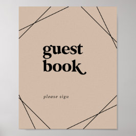 Modern Geometrisch | Oranje Guest Book Bord Poster