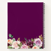 Modern Geometrisch Paarse Blush Bloemen Recept Boe Notitieboek (Achterkant)