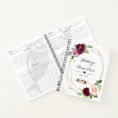 Modern Geometrisch Paarse Blush Bloemen Recept Boe Notitieboek (Binnen)
