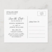 Modern Geometrisch Paarse Blush Floral Save the Da Uitnodiging Briefkaart (Achterkant)