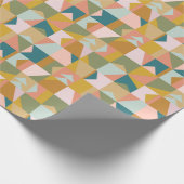 Modern geometrisch patchpatroon | Mosterd Blauwgro Cadeaupapier (Hoek)