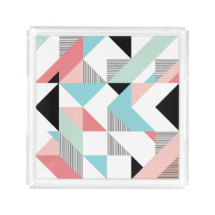 Modern geometrisch patroon acryl dienblad