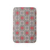 Modern geometrisch patroon Art Deco grijs rood, be Badmat (Voorkant Verticaal)