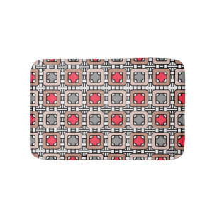 Modern geometrisch patroon Art Deco grijs rood, be Badmat