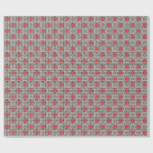 Modern geometrisch patroon Art Deco grijs rood, be Cadeaupapier (Vlak)