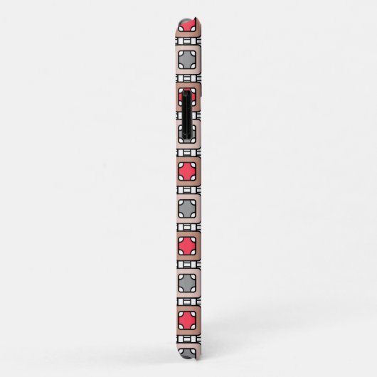Modern geometrisch patroon Art Deco grijs rood, be Case-Mate iPhone Case (Achterkant/rechts)